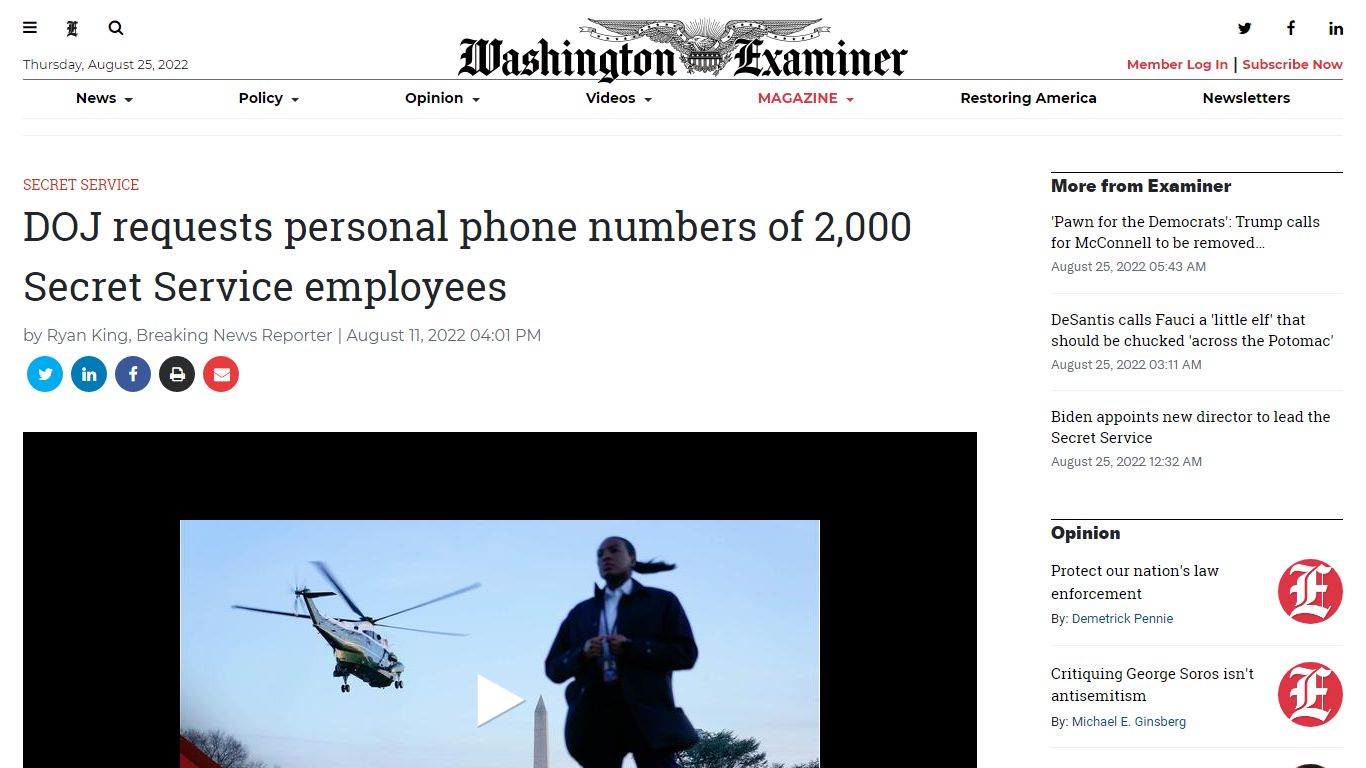 DOJ requests personal phone numbers of 2,000 Secret Service employees ...